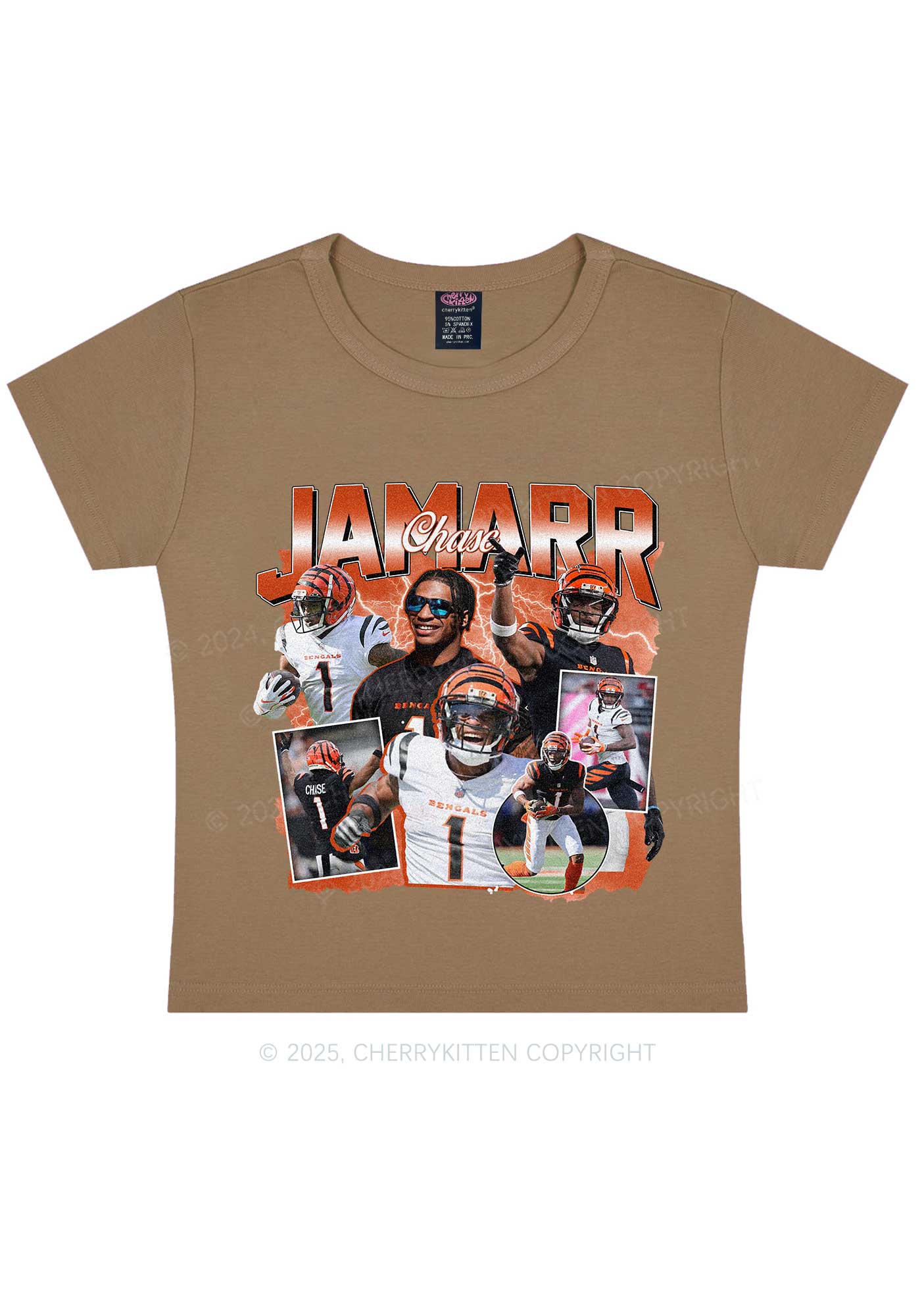 Orange Jamarr Y2K Super Bowl Baby Tee Cherrykitten