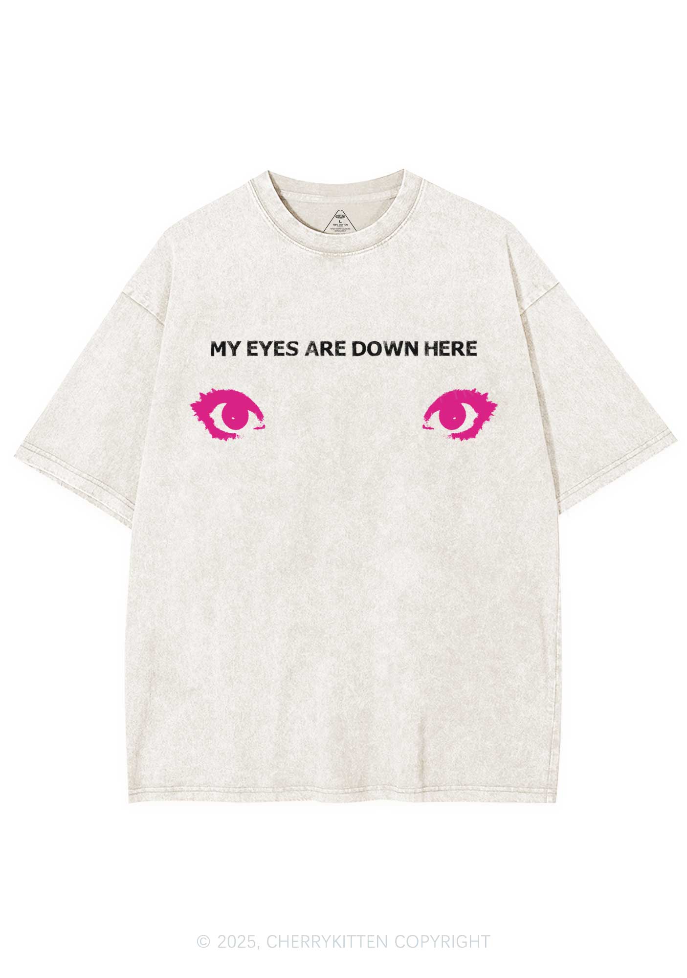 My Eyes Are Down Here Y2K Washed Tee Cherrykitten