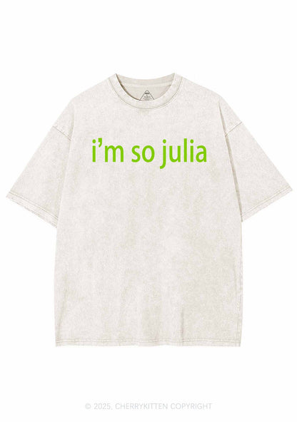 I'm So Julia Y2K Shirts Washed Tee Cherrykitten