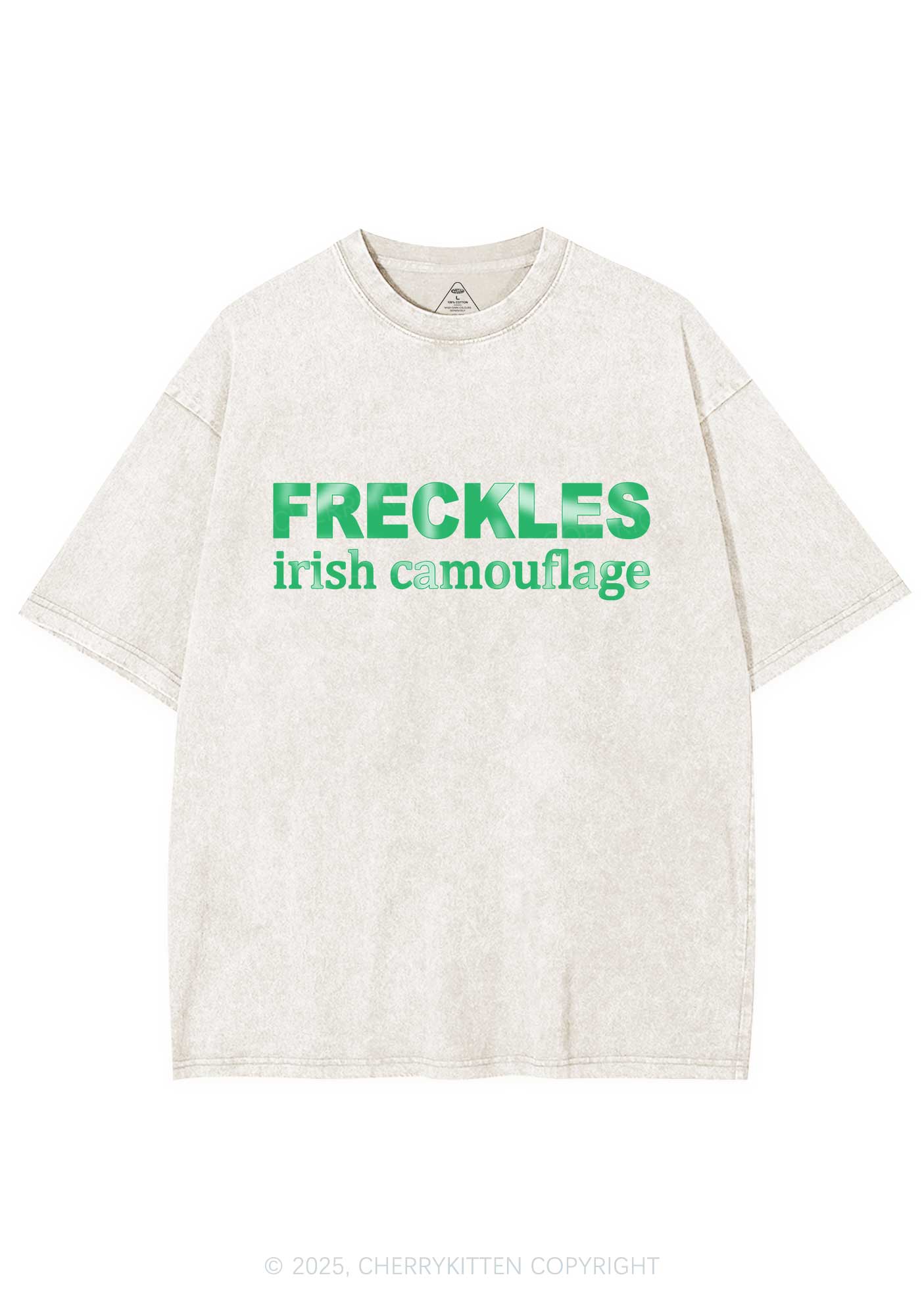 Freckles Irish Camouflage St Patricks Y2K Washed Tee Cherrykitten