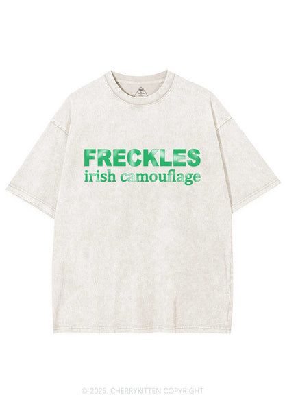 Freckles Irish Camouflage St Patricks Y2K Washed Tee Cherrykitten