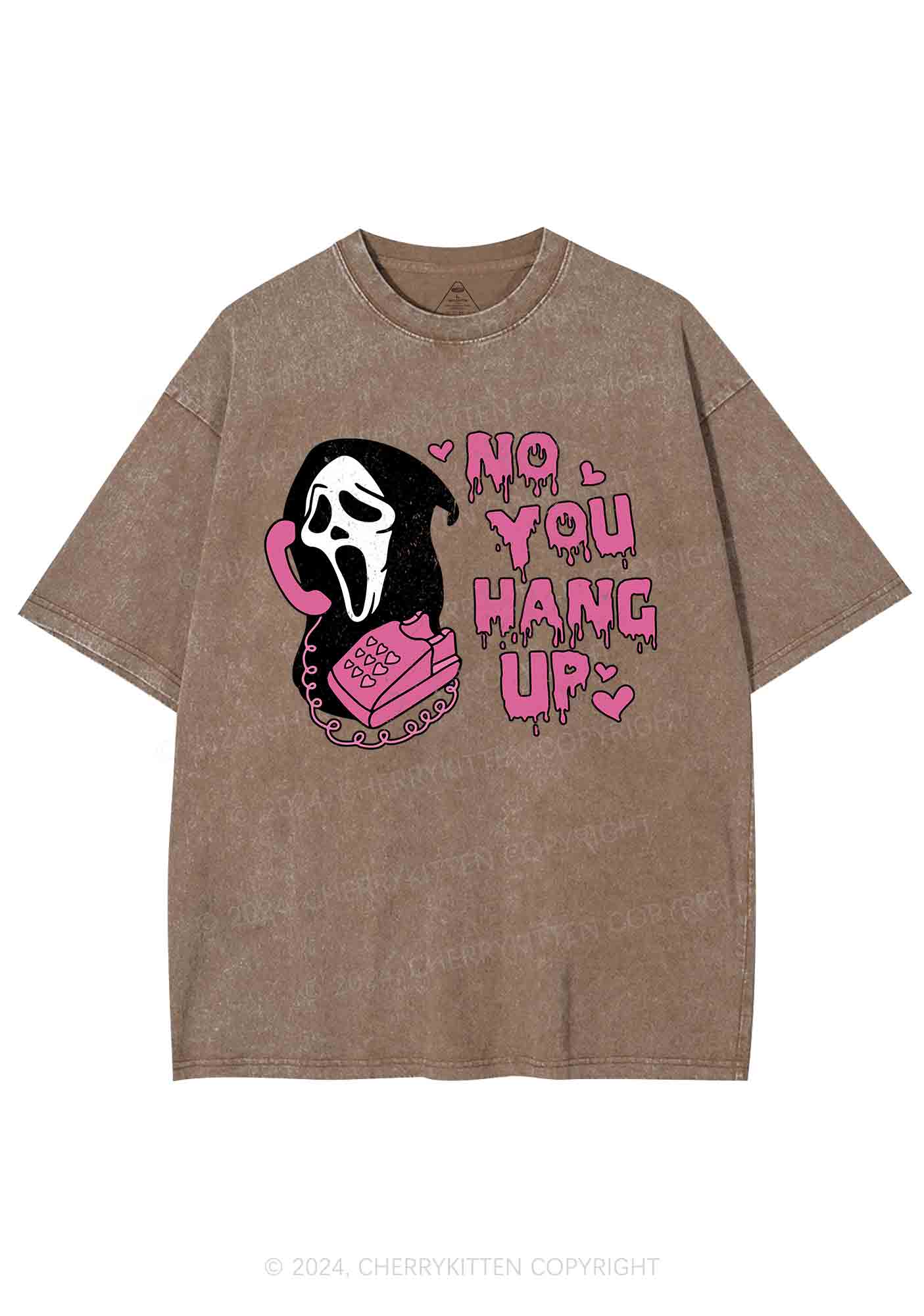 Halloween No You Hang Up Y2K Washed Tee Cherrykitten