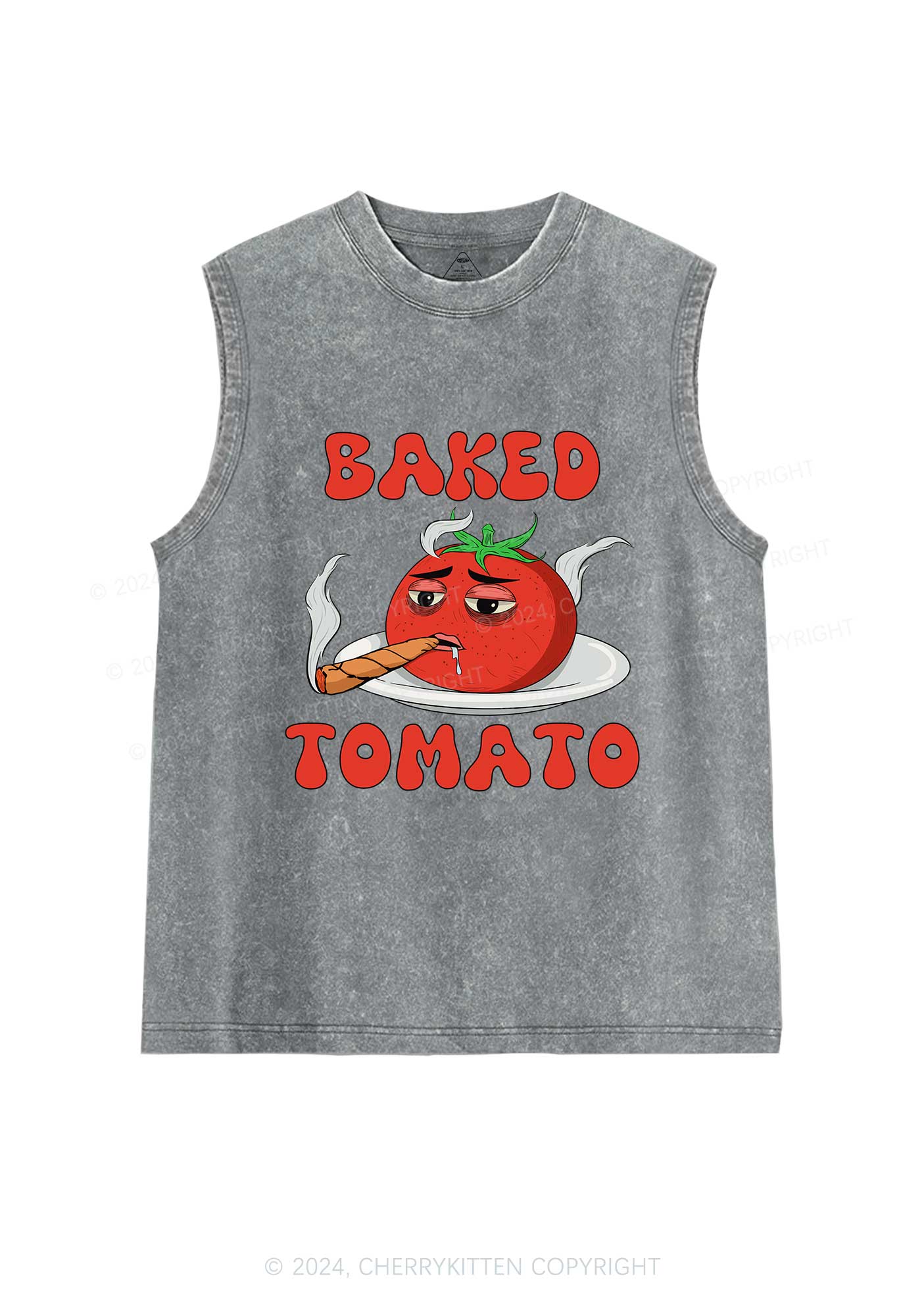 Baked Tomato Y2K Washed Tank Cherrykitten