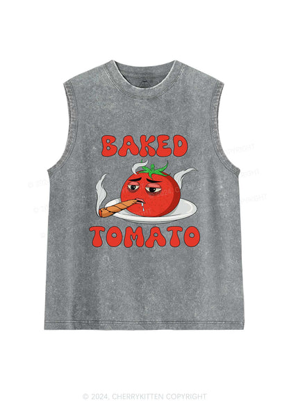 Baked Tomato Y2K Washed Tank Cherrykitten