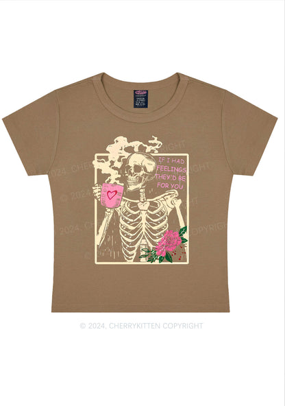 Skeleton Had Feelings Y2K Valentine's Day Baby Tee Cherrykitten