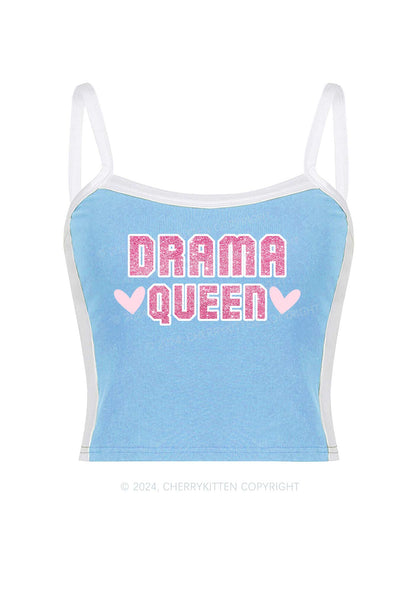 Drama Queen Y2K Color Block Crop Cami Top Cherrykitten