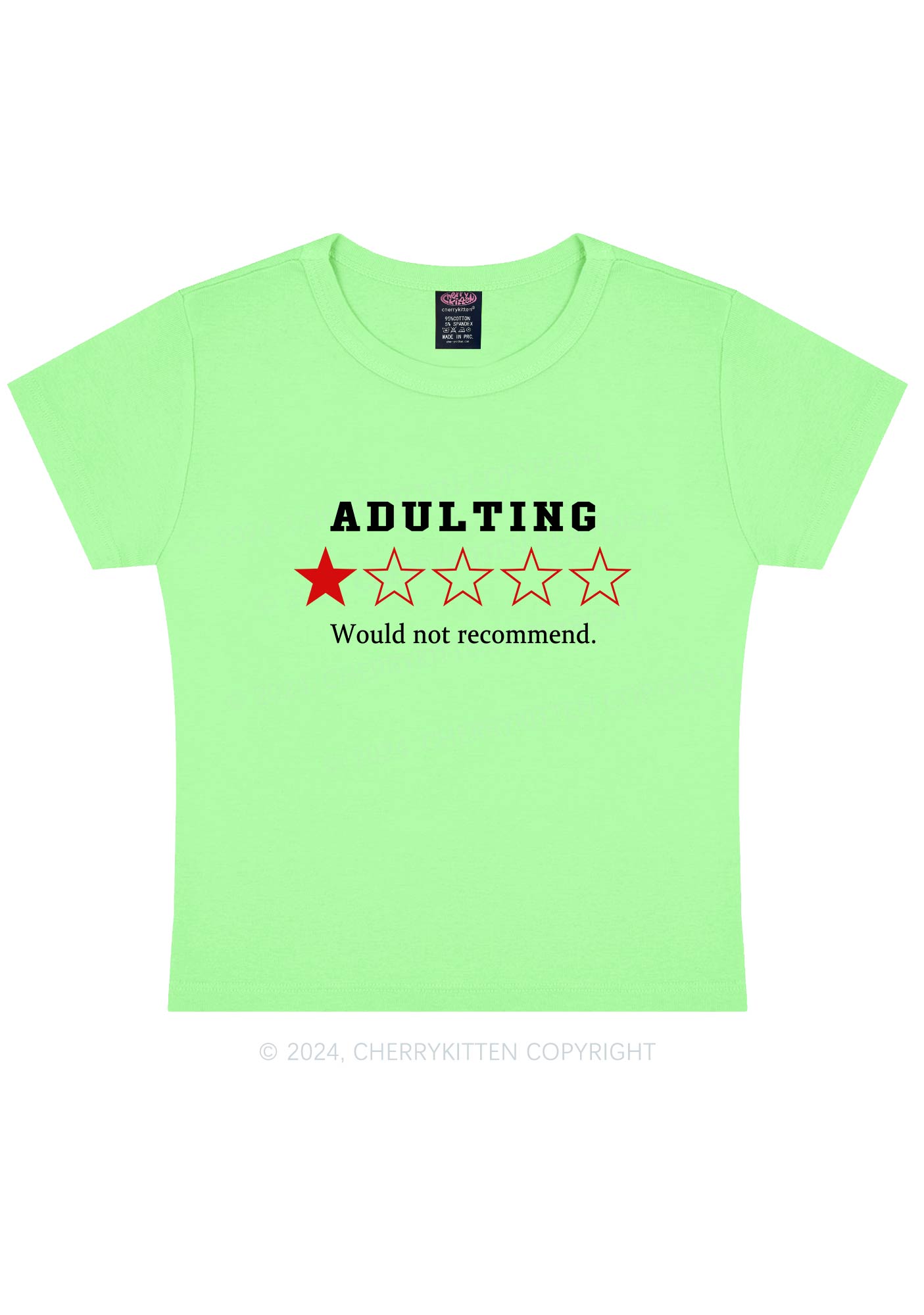 Adulting Not Recommend Y2K Baby Tee Cherrykitten