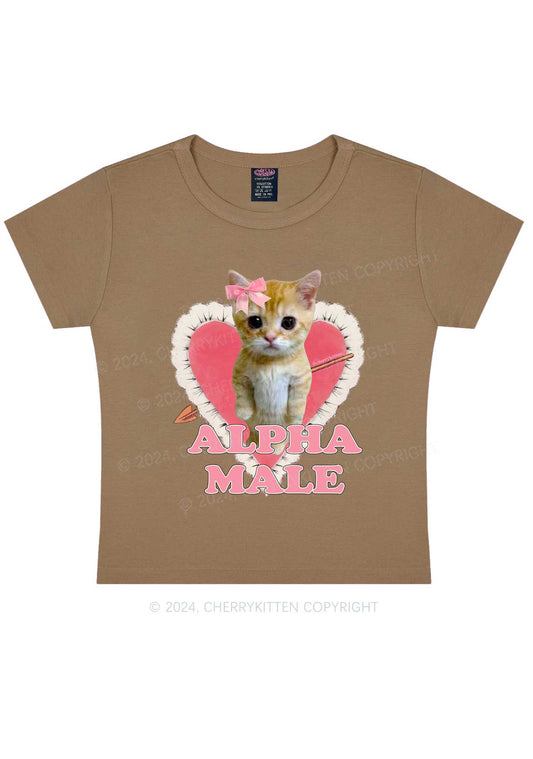 Alpha Male Kitten Y2K Baby Tee Cherrykitten