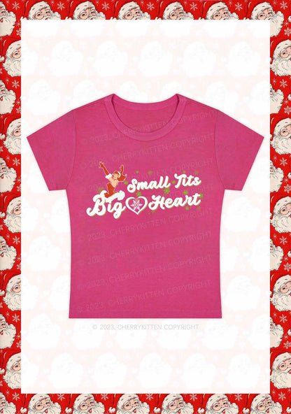 Small But Big Heart Christmas Y2K Baby Tee Cherrykitten