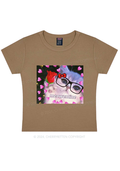 Meowentine Kitty Y2K Valentine's Day Baby Tee Cherrykitten