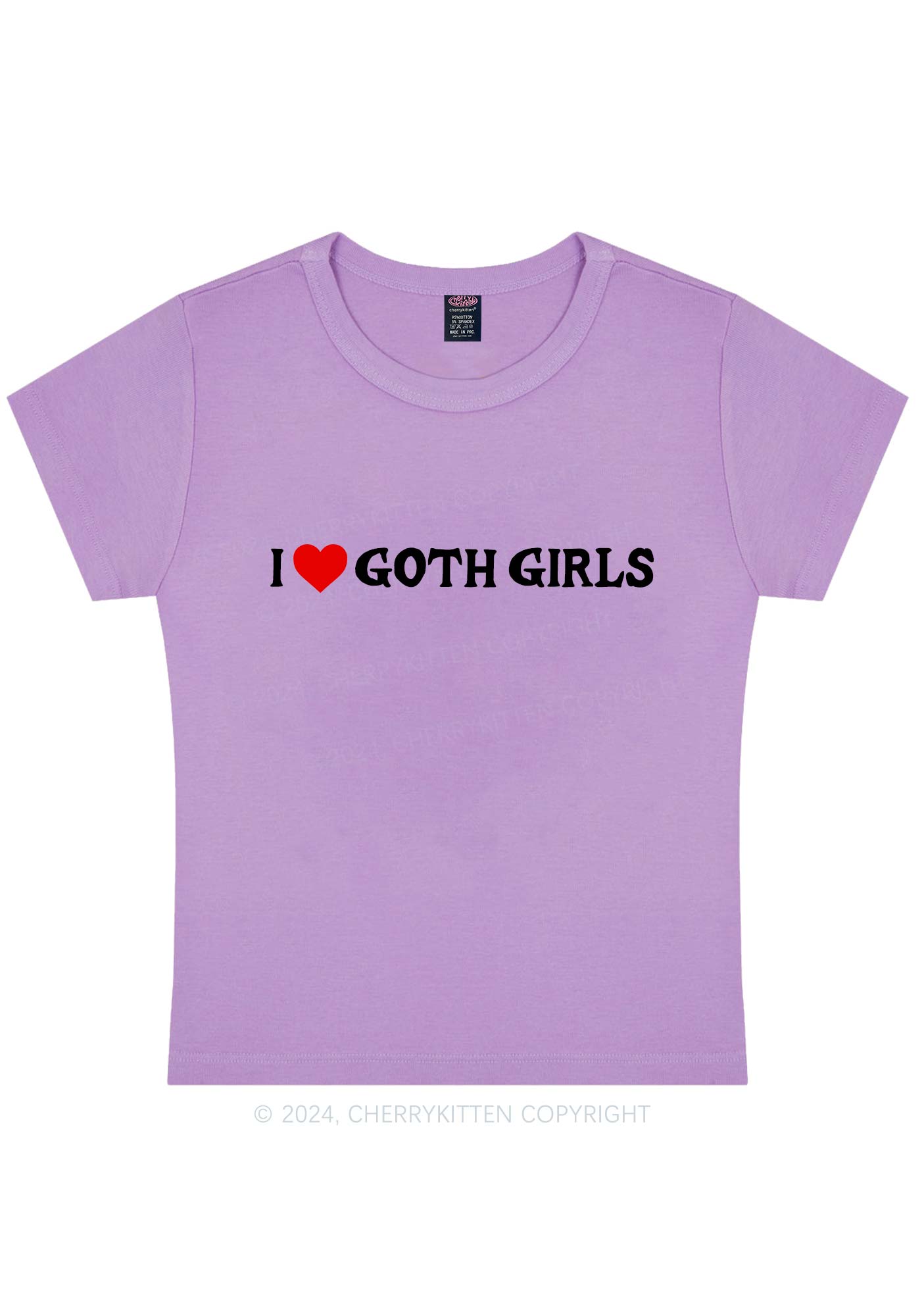 I Love Goth Girls Y2K Baby Tee Cherrykitten