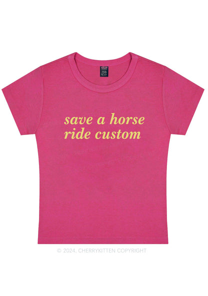 Save Horse Ride Custom Y2K Baby Tee Cherrykitten