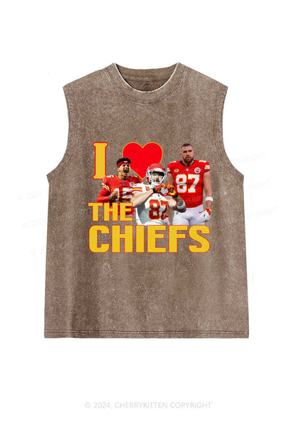 Custom I Love Chiefs Y2K Super Bowl Washed Tank Cherrykitten