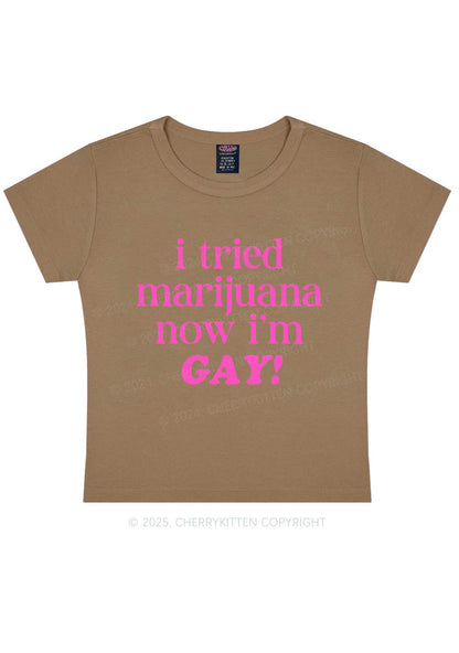 Now Im Gay Y2K Baby Tee Cherrykitten