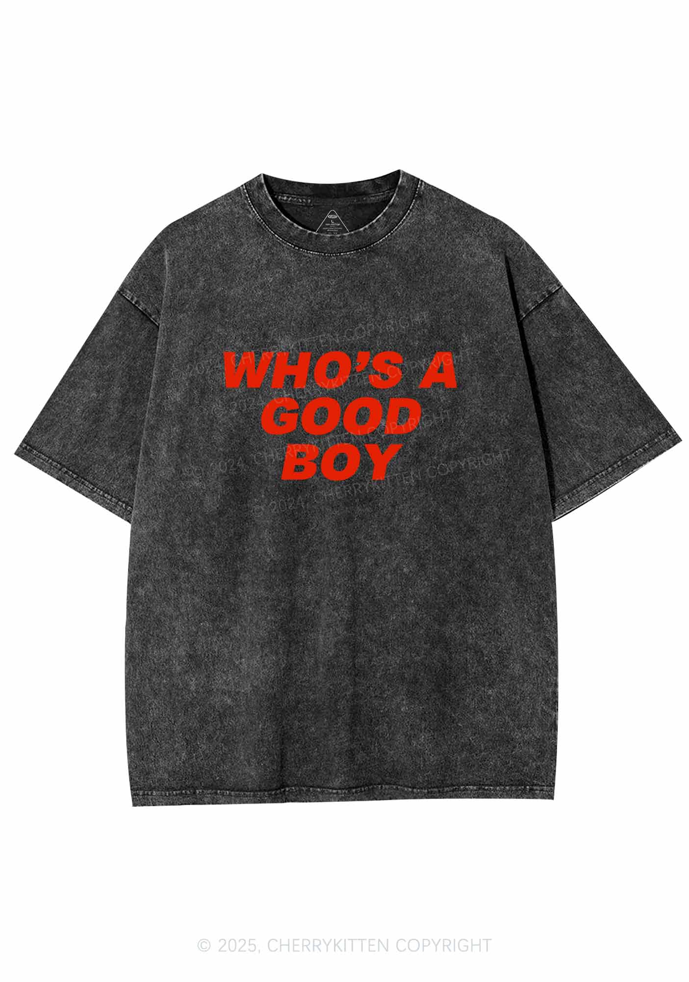 Who's A Good Boy Y2K Washed Tee Cherrykitten