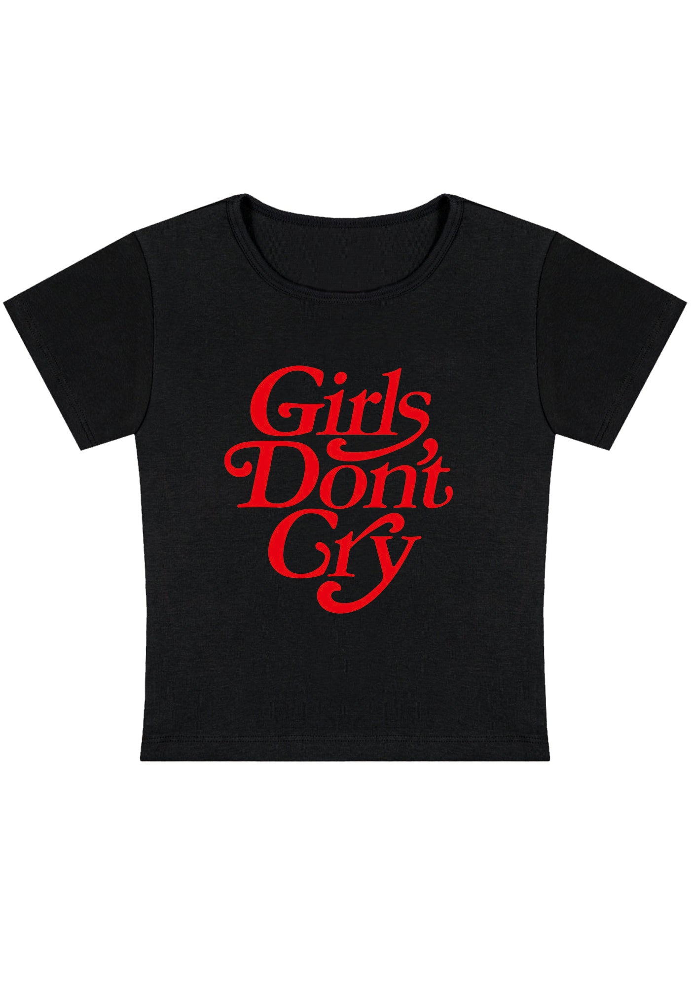 Cherrykitten Girls Don't Cry Y2K Baby Tee for Sale