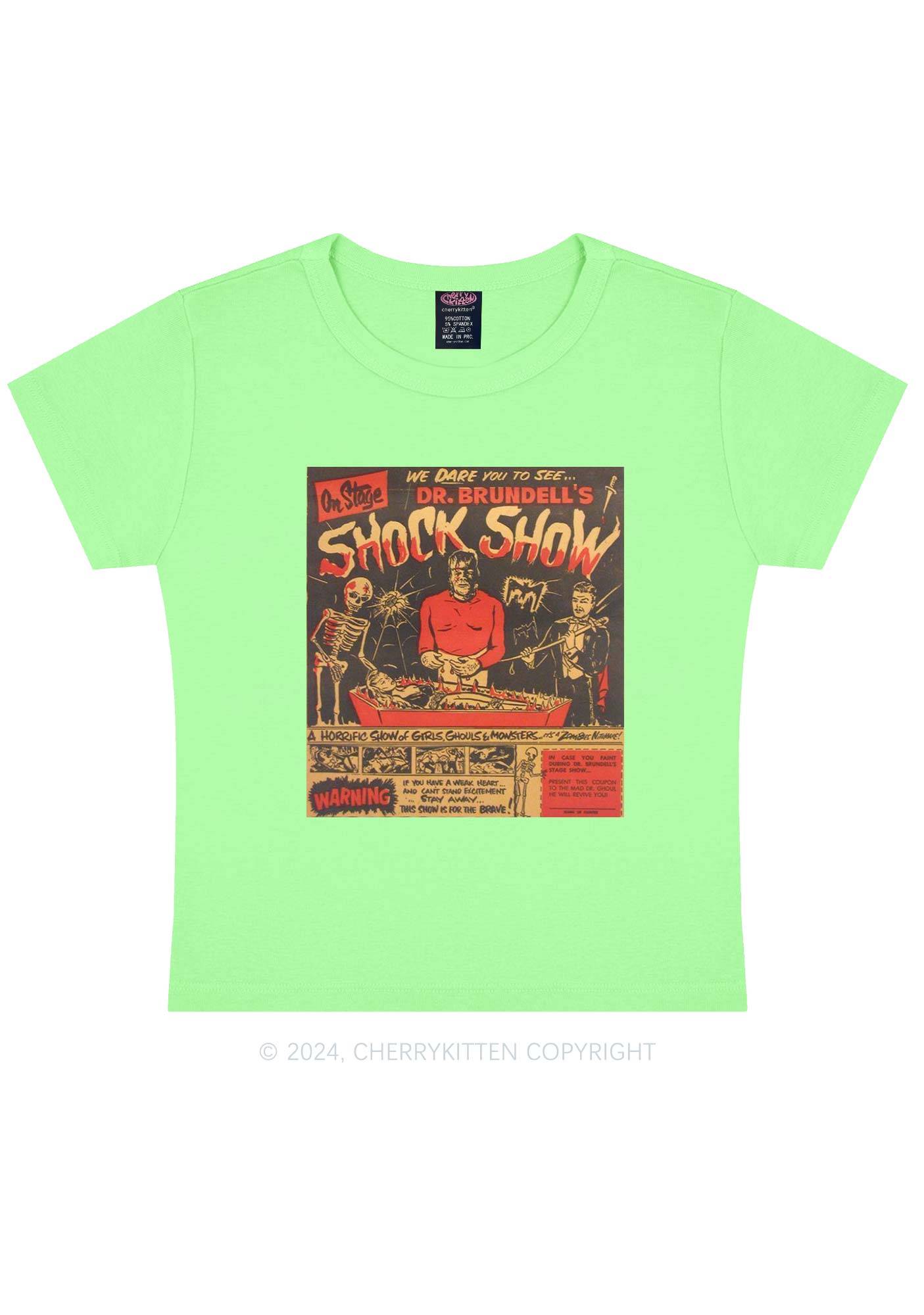 Halloween Shock Show Y2K Baby Tee Cherrykitten