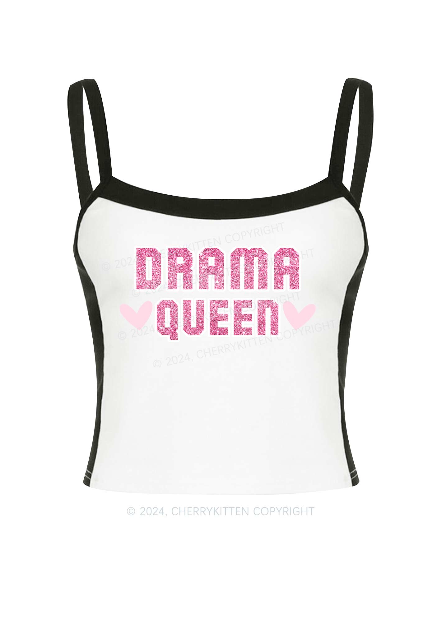 Drama Queen Y2K Color Block Crop Cami Top Cherrykitten