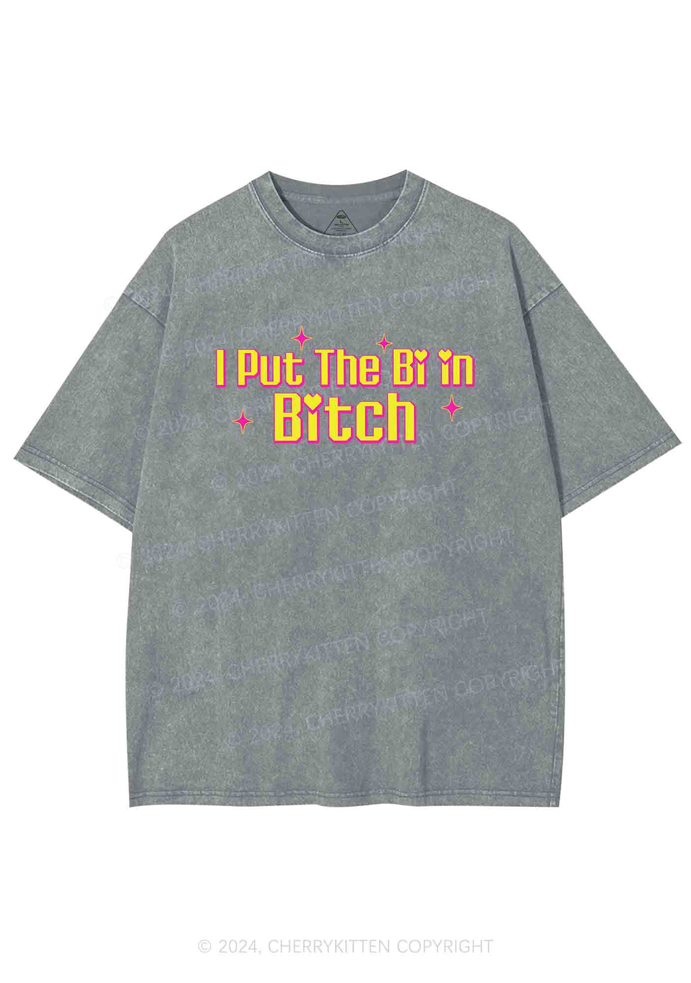 Put The Bi In Bxxch Y2K Washed Tee Cherrykitten