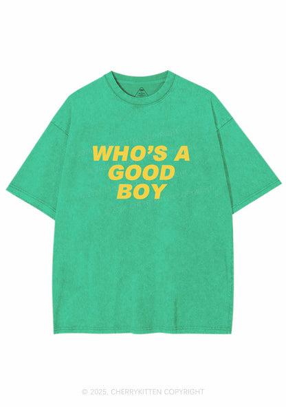 Who's A Good Boy Y2K Washed Tee Cherrykitten