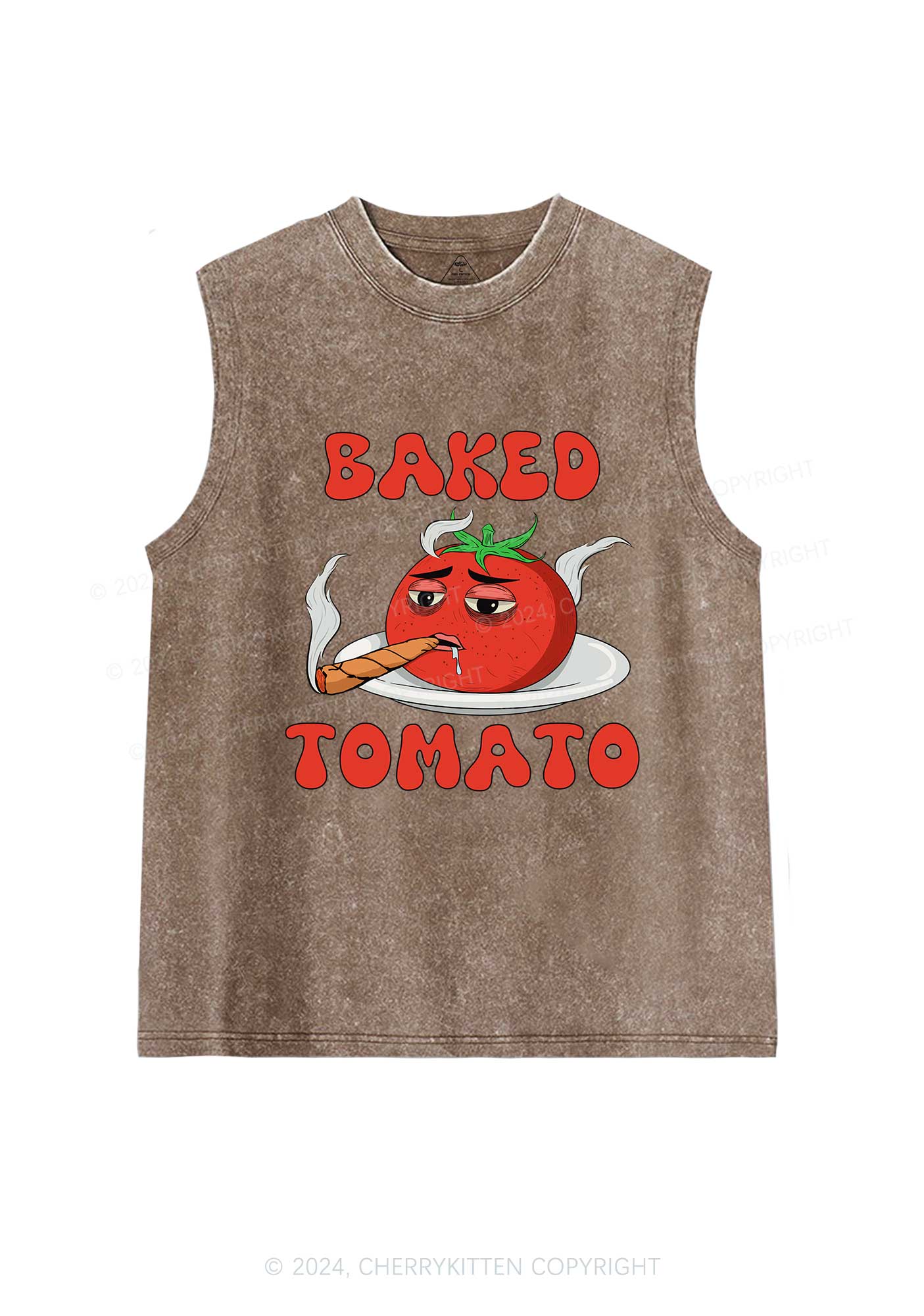 Baked Tomato Y2K Washed Tank Cherrykitten