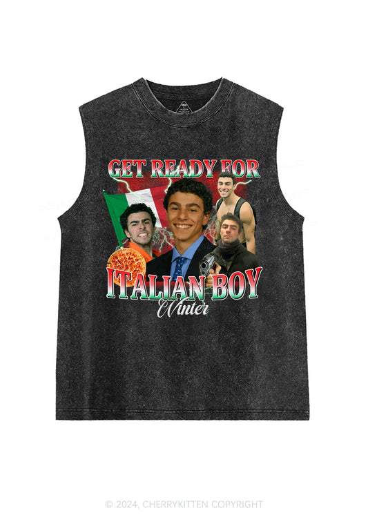 Italian Boy Winter Luigi Y2K Washed Tank Cherrykitten