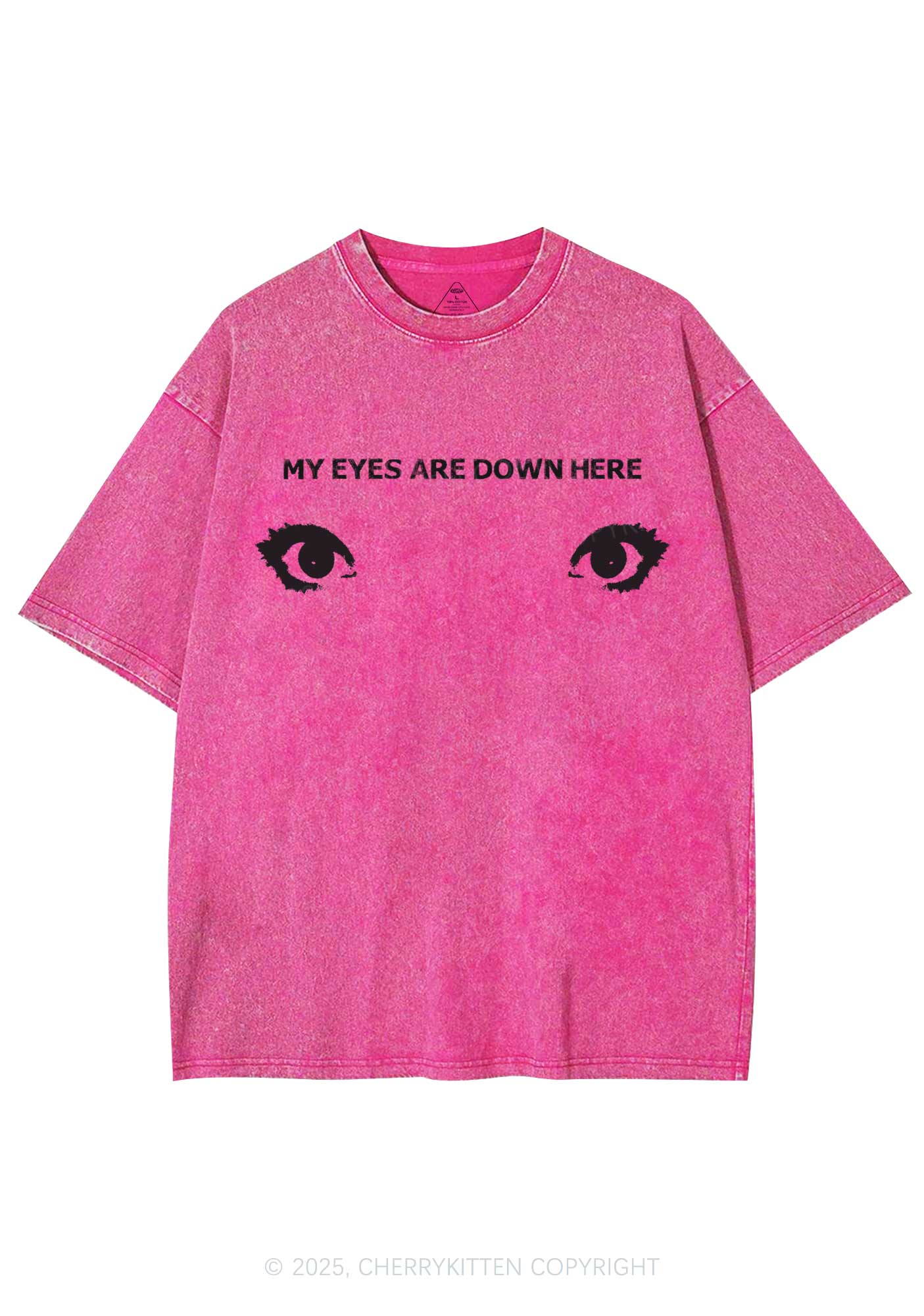 My Eyes Are Down Here Y2K Washed Tee Cherrykitten