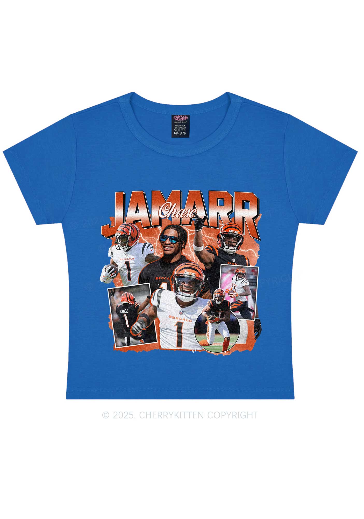 Orange Jamarr Y2K Super Bowl Baby Tee Cherrykitten