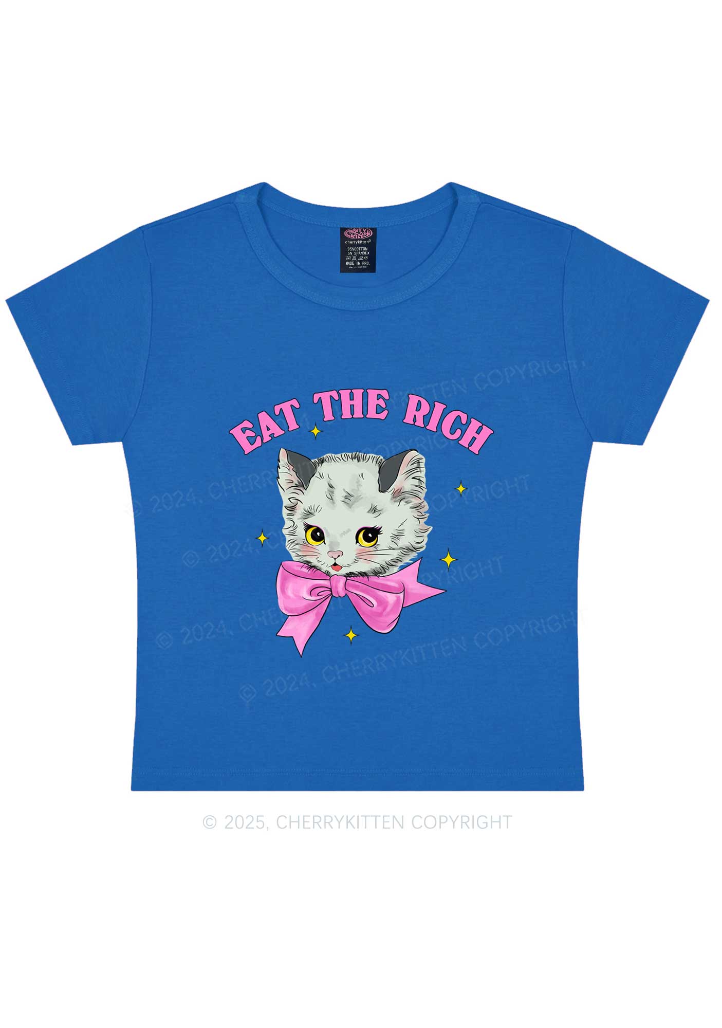 Eat Rich Cat Y2K Baby Tee Cherrykitten