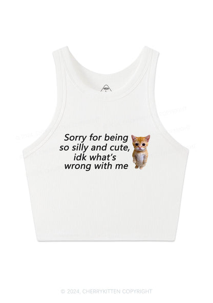 Sorry For Being Silly Y2K Crop Tank Top Cherrykitten