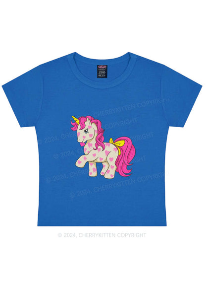 Pink Heart Unicorn Y2K Valentine's Day Baby Tee Cherrykitten