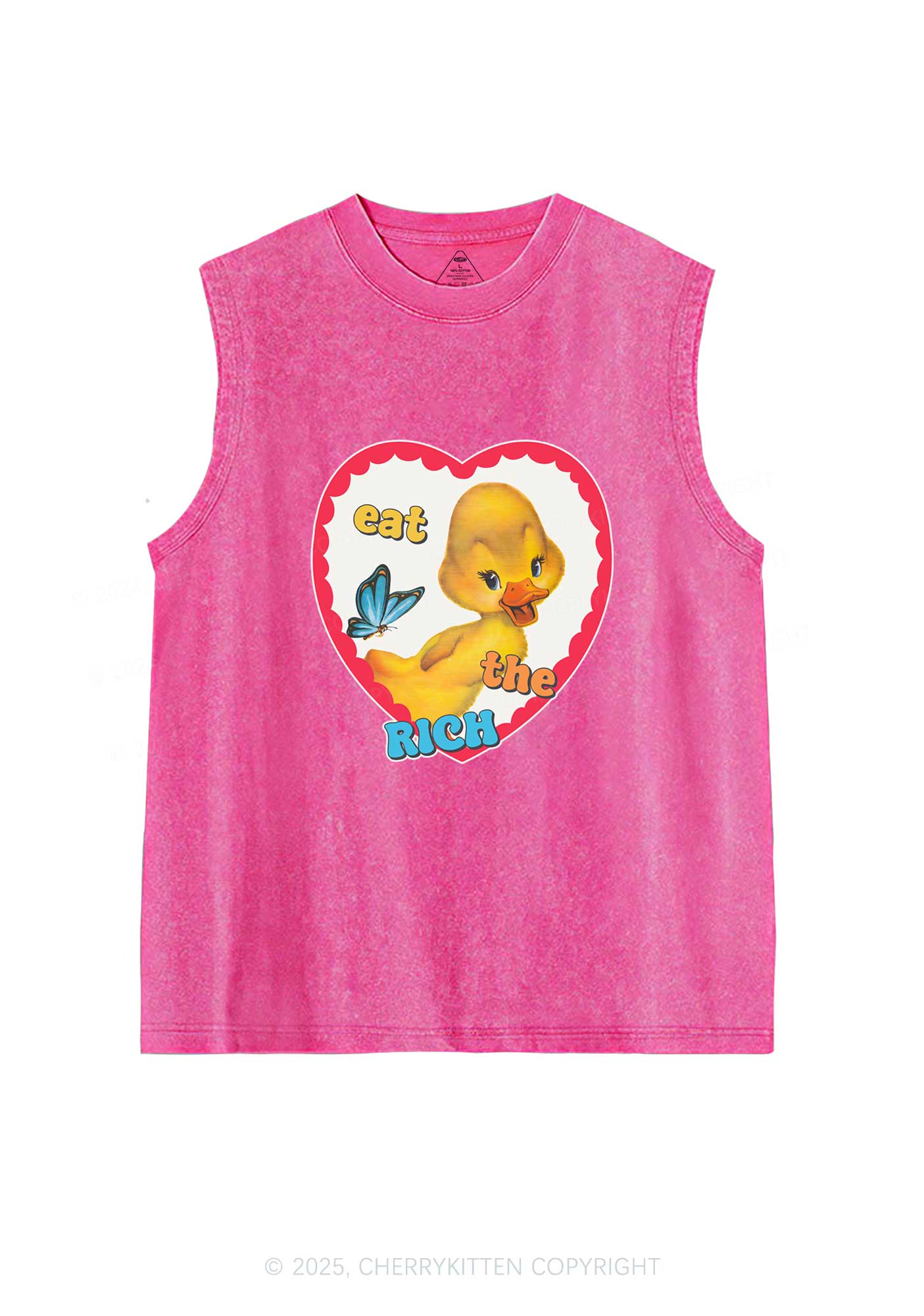 Eat The Rich Duck Y2K Washed Tank Cherrykitten