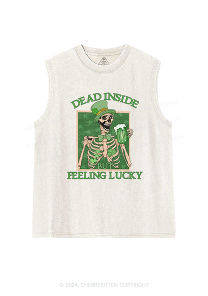 Feeling Lucky St Patricks Y2K Washed Tank Cherrykitten