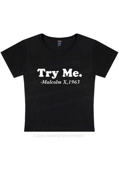 Try Me Y2K Baby Tee Cherrykitten