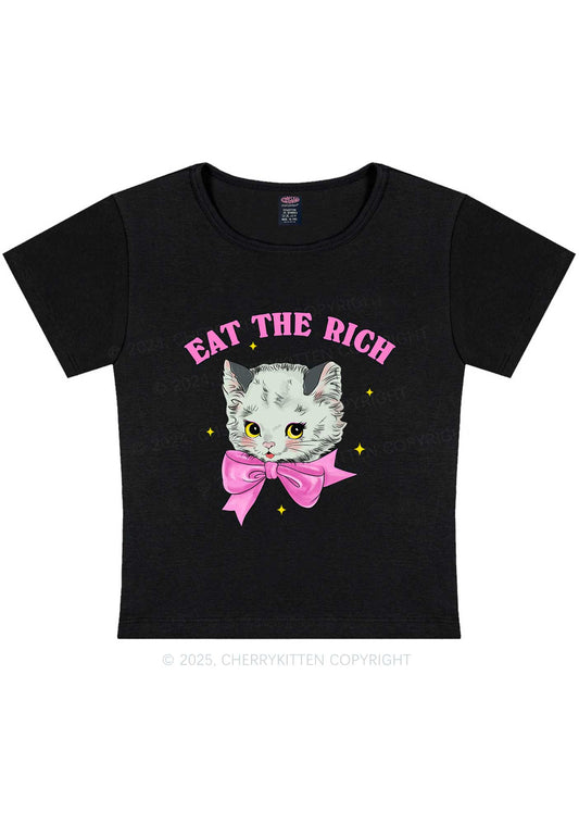 Eat Rich Cat Y2K Baby Tee Cherrykitten