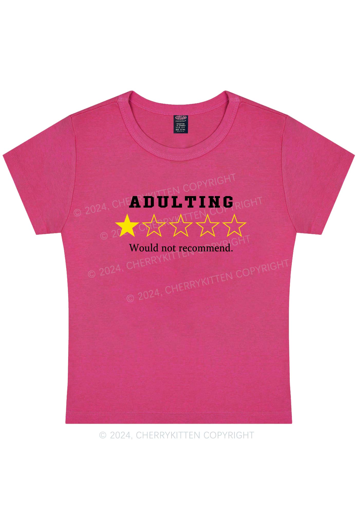 Adulting Not Recommend Y2K Baby Tee Cherrykitten