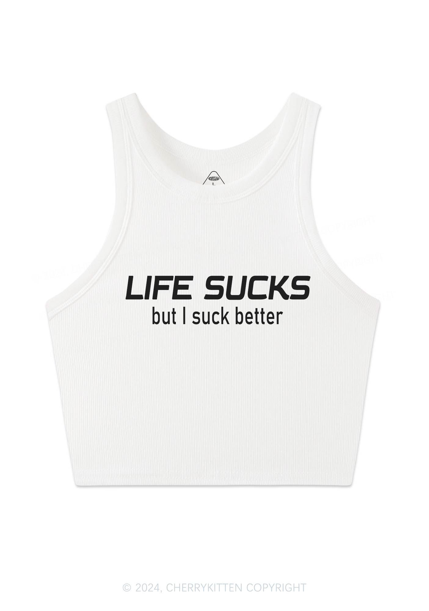 Life Sucks Y2K Crop Tank Top Cherrykitten