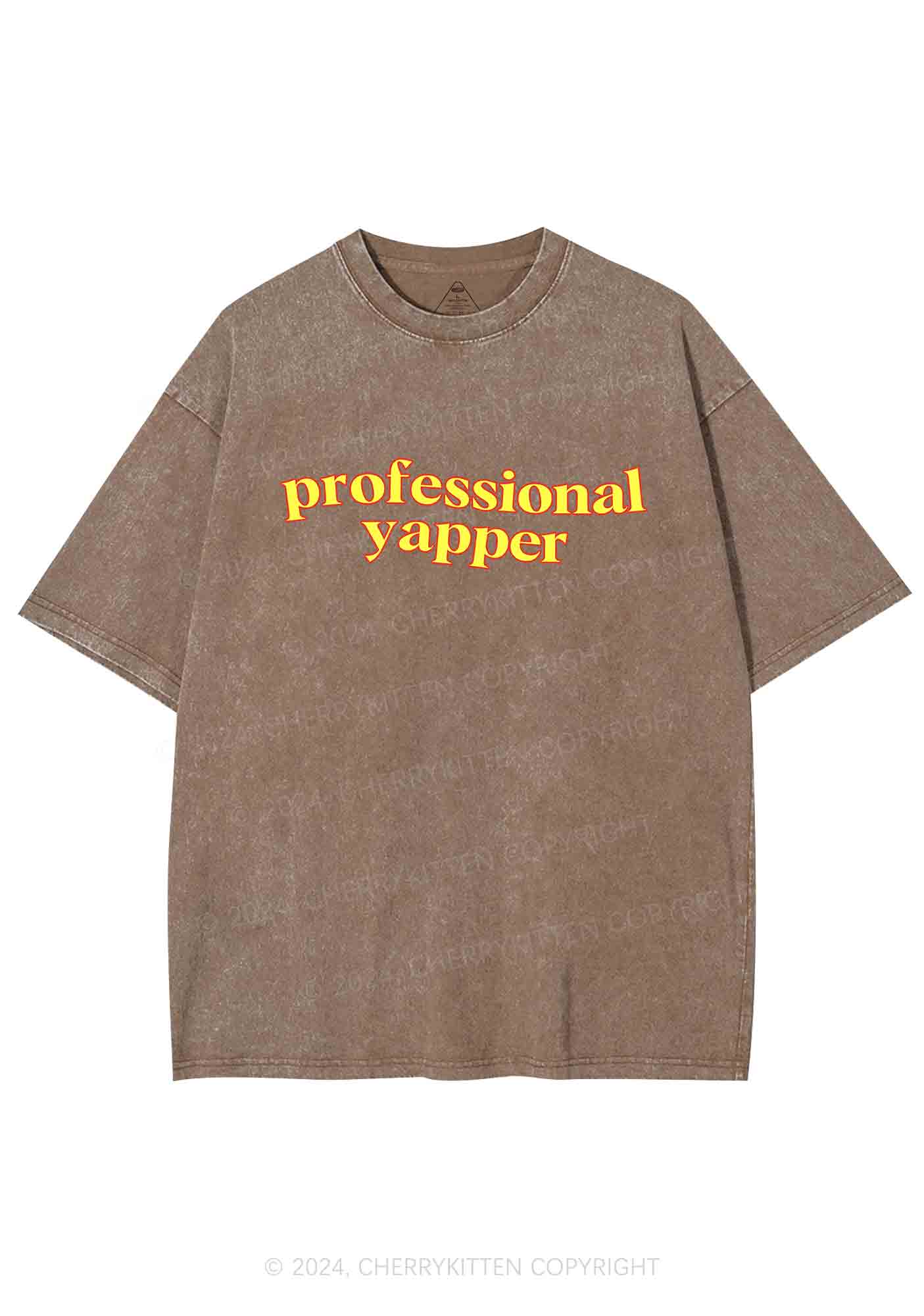 Professional Yapper Y2K Washed Tee Cherrykitten