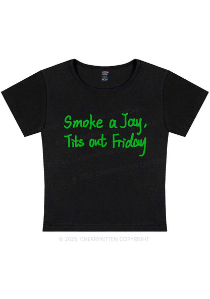 Smoke A Jay Y2K Baby Tee Cherrykitten