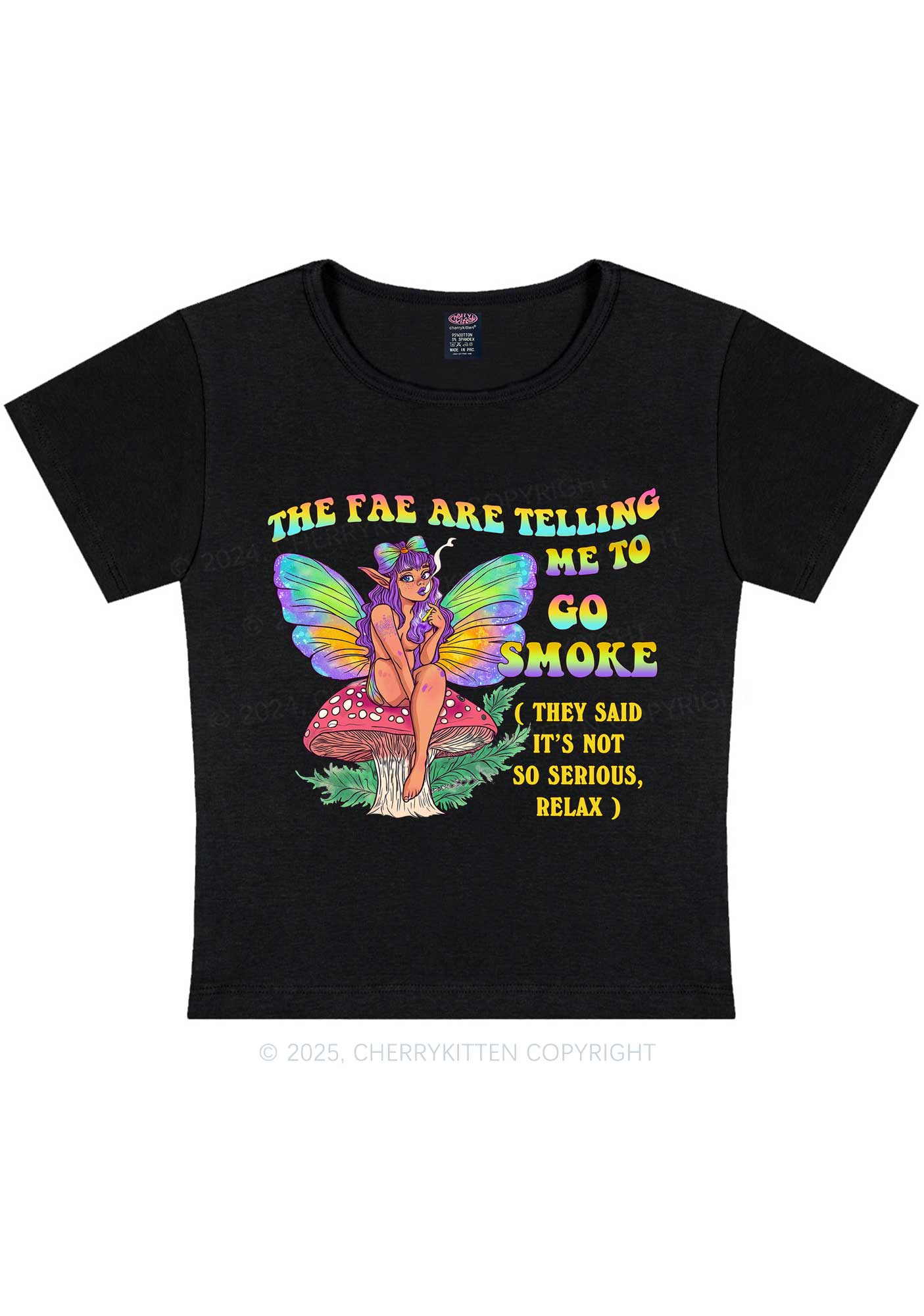 The Fae Smoke Y2K Baby Tee Cherrykitten