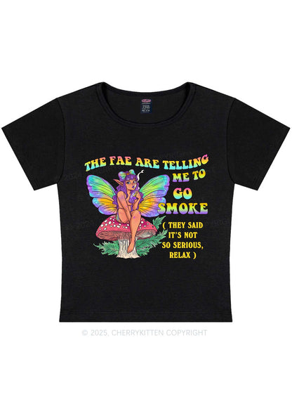 The Fae Smoke Y2K Baby Tee Cherrykitten