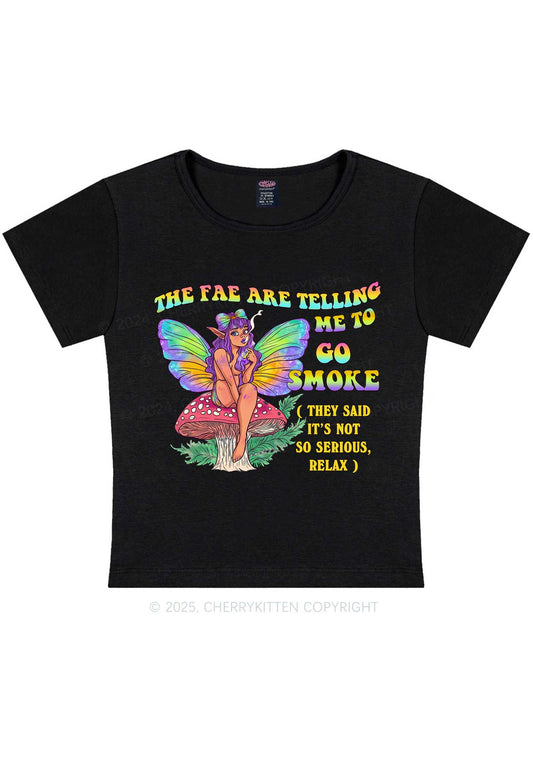 The Fae Smoke Y2K Baby Tee Cherrykitten