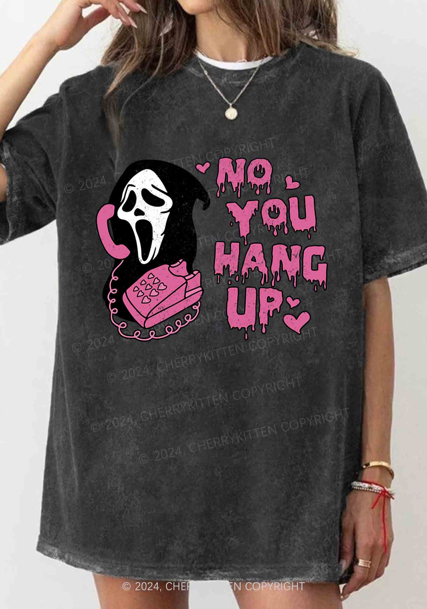 Halloween No You Hang Up Y2K Washed Tee Cherrykitten