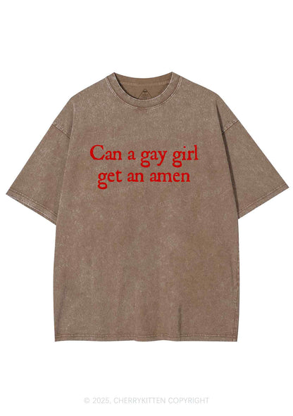 Gay Girl Get Amen Y2K Washed Tee Cherrykitten