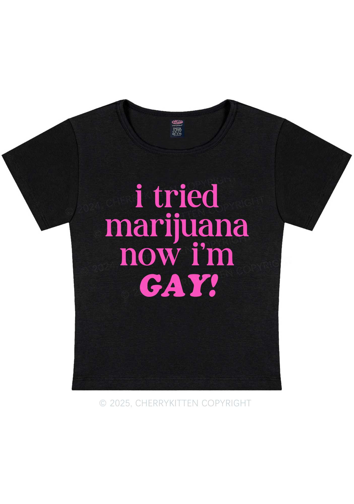 Now Im Gay Y2K Baby Tee Cherrykitten