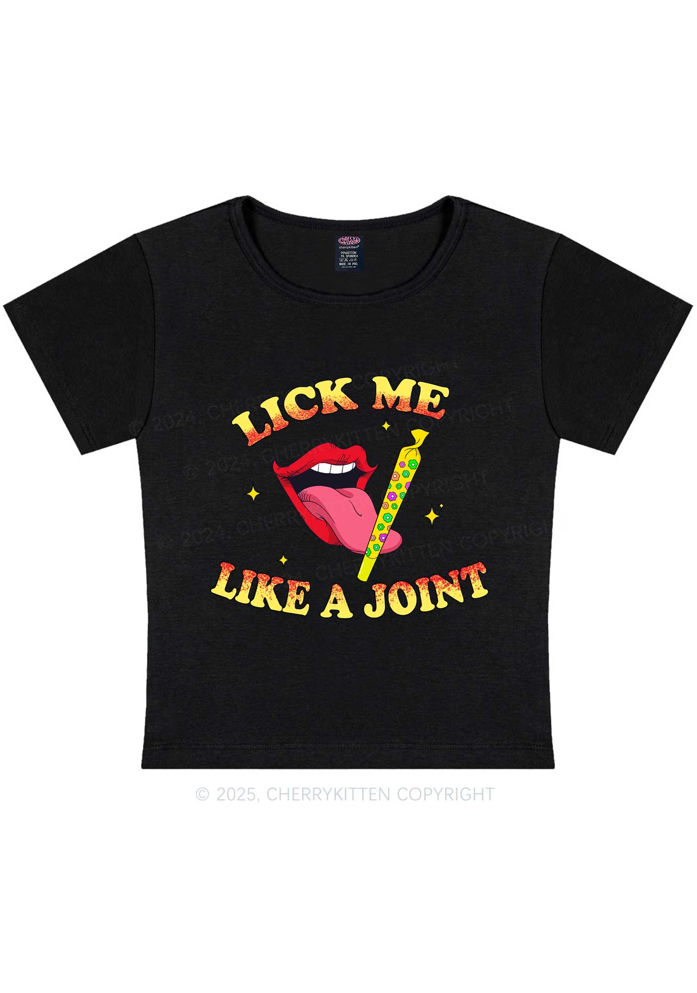 Lick Me Like A Joint Y2K Baby Tee Cherrykitten