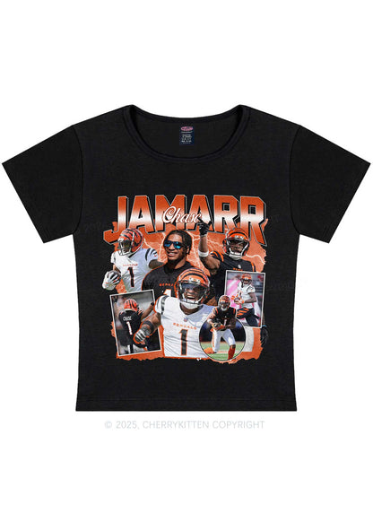 Orange Jamarr Y2K Super Bowl Baby Tee Cherrykitten