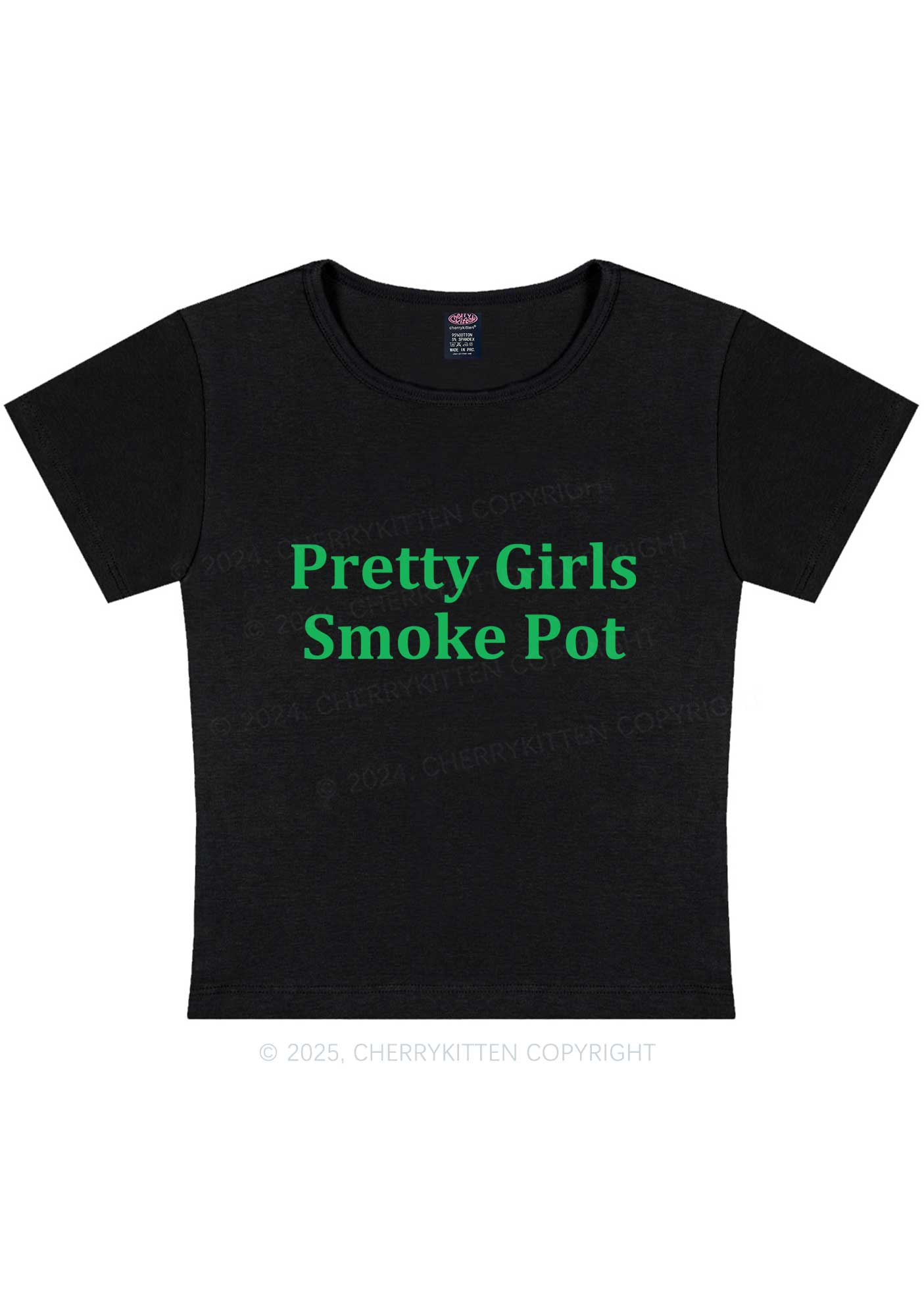 Pretty Girls Smoke Pot Y2K Baby Tee Cherrykitten