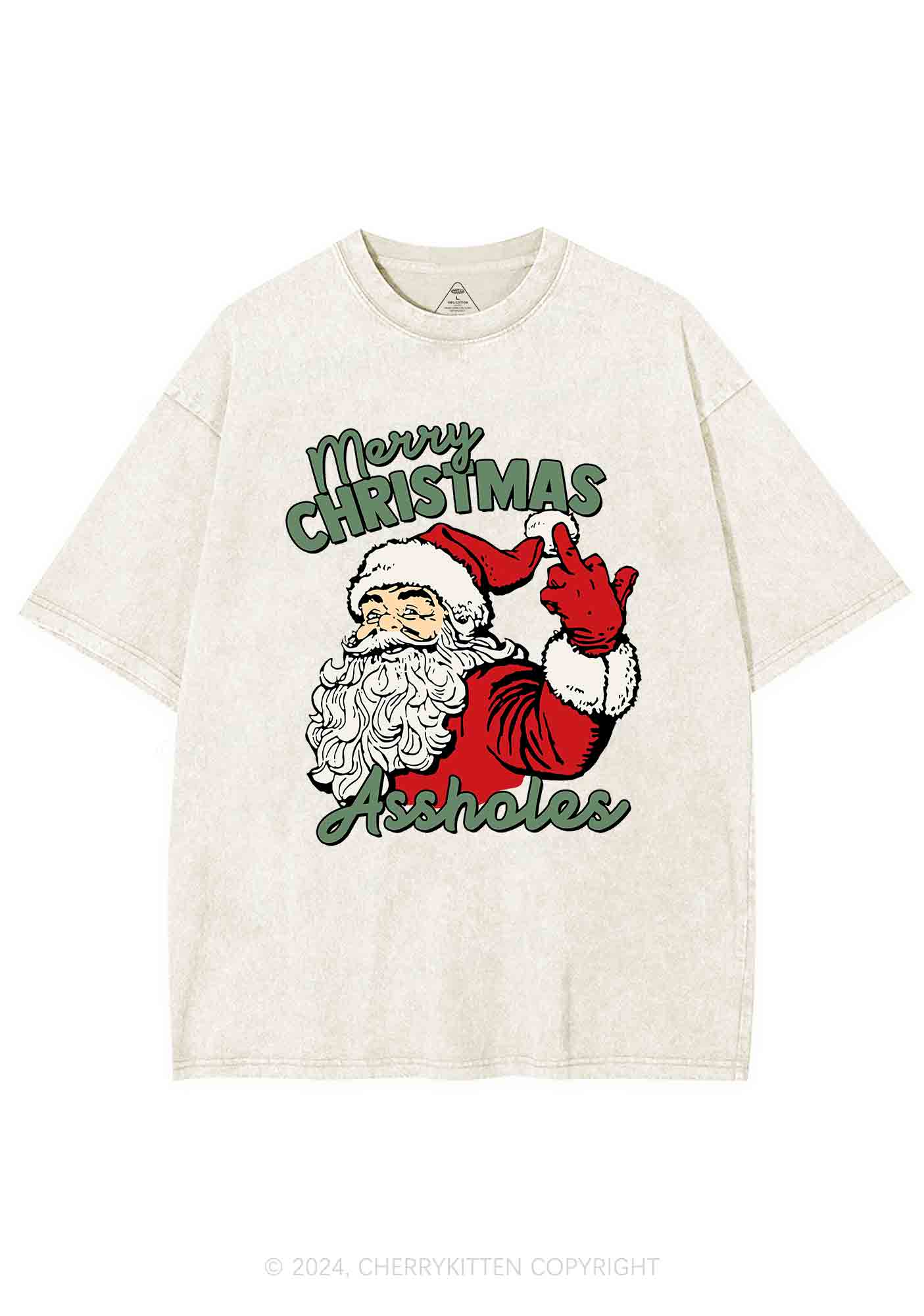 Merry Christmas Y2K Washed Tee Cherrykitten