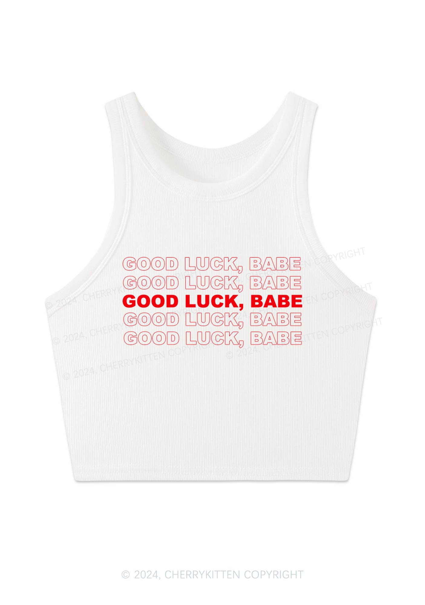 Good Luck Babe Crop Tank Top Cherrykitten